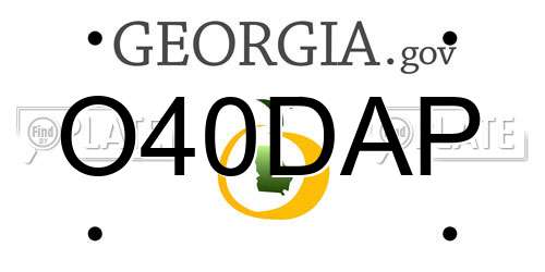 O40DAP Georgia License Plate
