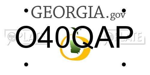 O40QAP Georgia License Plate