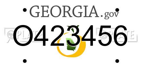 O423456 Georgia License Plate
