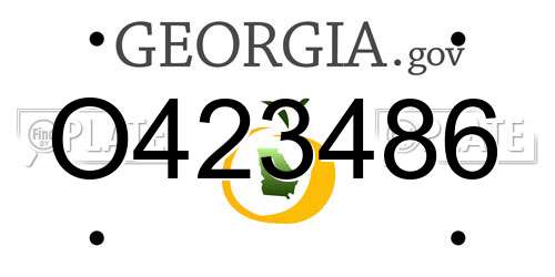 O423486 Georgia License Plate
