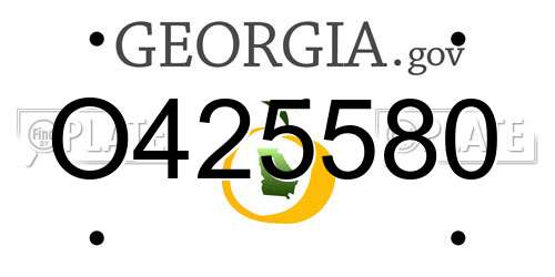O425580 Georgia License Plate