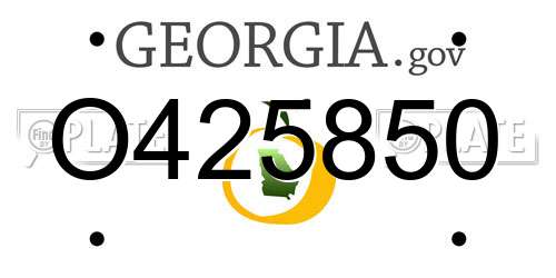 O425850 Georgia License Plate