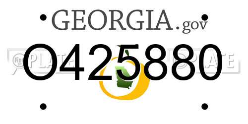 O425880 Georgia License Plate