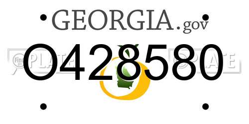 O428580 Georgia License Plate