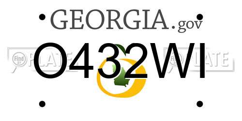 O432WI Georgia License Plate
