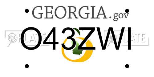 O43ZWI Georgia License Plate