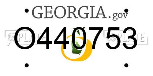 O440753 Georgia License Plate