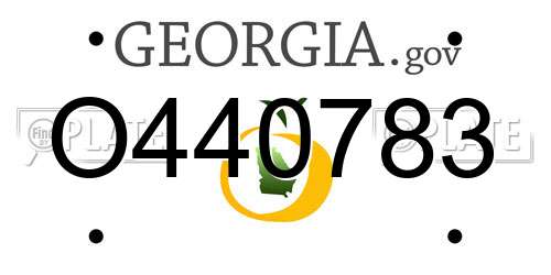 O440783 Georgia License Plate