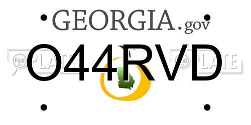 O44RVD Georgia License Plate