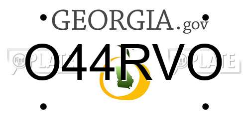 O44RVO Georgia License Plate