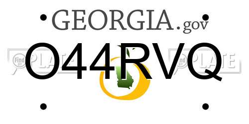 O44RVQ Georgia License Plate
