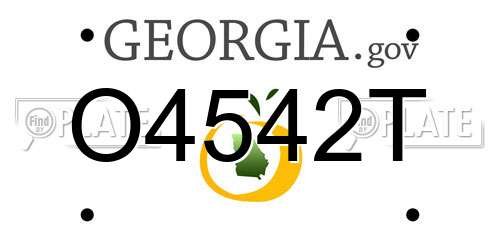O4542T Georgia License Plate