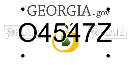 O4547Z Georgia License Plate