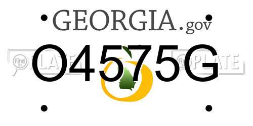 O4575G Georgia License Plate