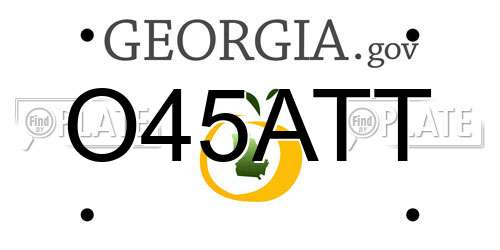 O45ATT Georgia License Plate