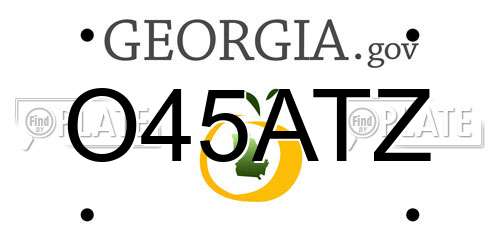 O45ATZ Georgia License Plate