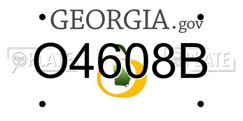 O4608B Georgia License Plate