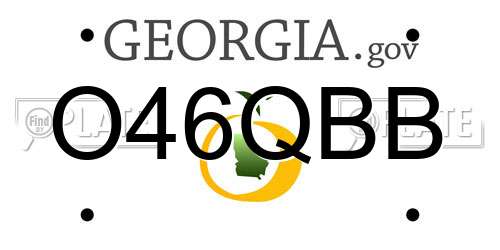 O46QBB Georgia License Plate