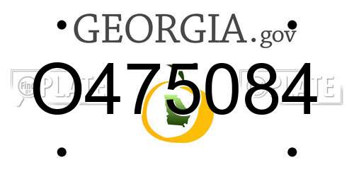 O475084 Georgia License Plate
