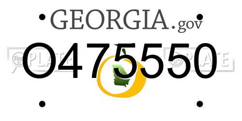 O475550 Georgia License Plate