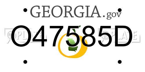 O47585D Georgia License Plate