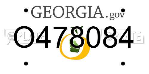 O478084 Georgia License Plate