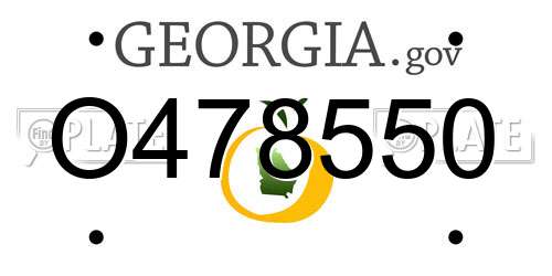 O478550 Georgia License Plate