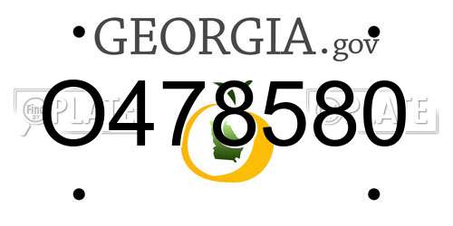 O478580 Georgia License Plate