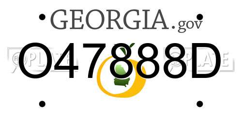 O47888D Georgia License Plate
