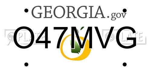 O47MVG Georgia License Plate