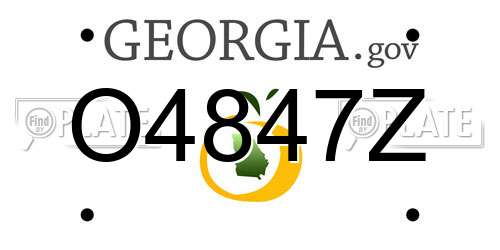 O4847Z Georgia License Plate