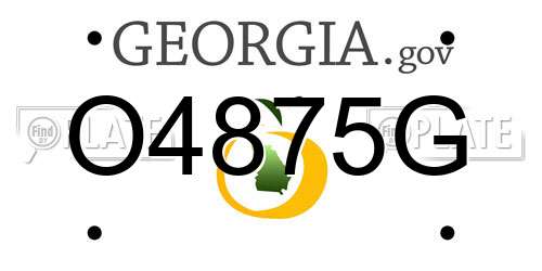 O4875G Georgia License Plate