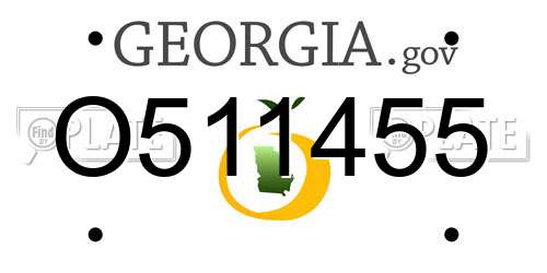 O511455 Georgia License Plate