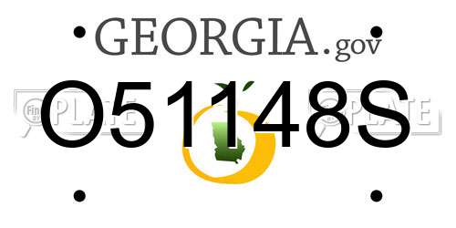 O51148S Georgia License Plate