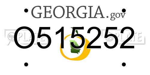 O515252 Georgia License Plate