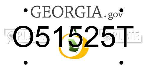 O51525T Georgia License Plate