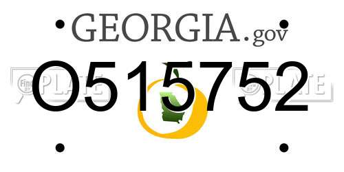 O515752 Georgia License Plate