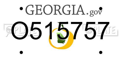 O515757 Georgia License Plate