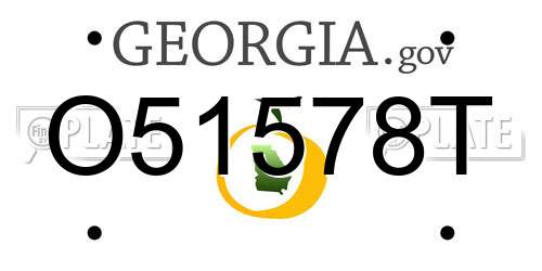 O51578T Georgia License Plate