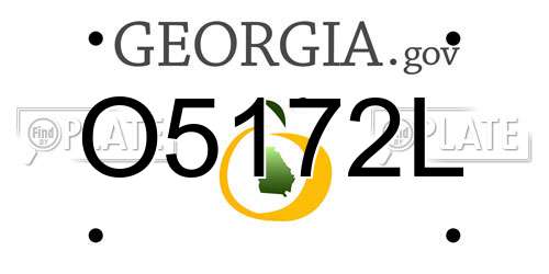 O5172L Georgia License Plate