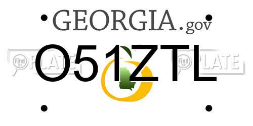 O51ZTL Georgia License Plate
