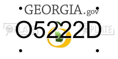 O5222D Georgia License Plate