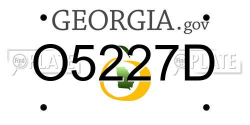 O5227D Georgia License Plate