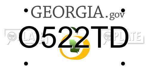 O522TD Georgia License Plate