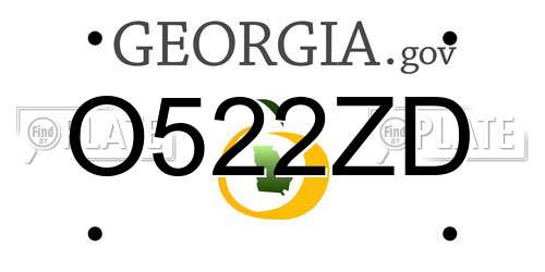 O522ZD Georgia License Plate