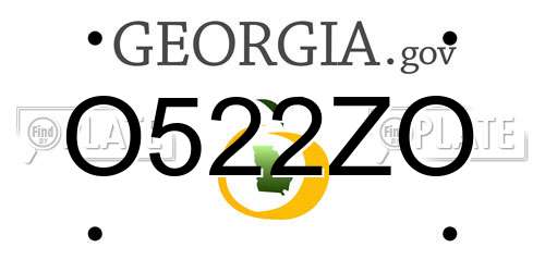 O522ZO Georgia License Plate