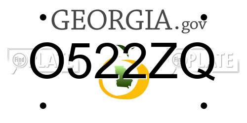 O522ZQ Georgia License Plate
