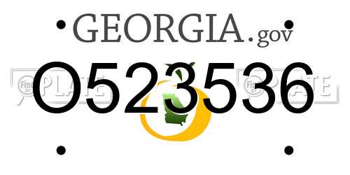 O523536 Georgia License Plate