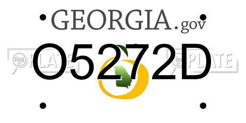 O5272D Georgia License Plate