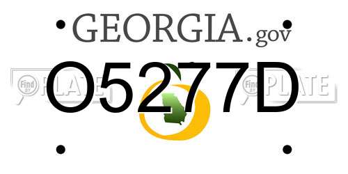 O5277D Georgia License Plate